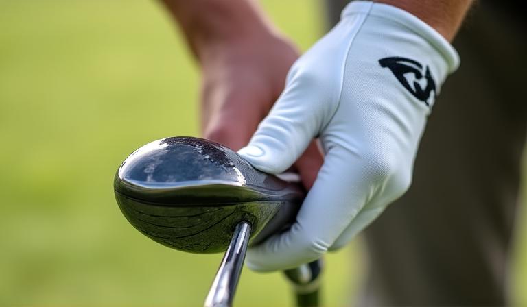 Nahaufnahme der korrekten Golfgriff-Technik