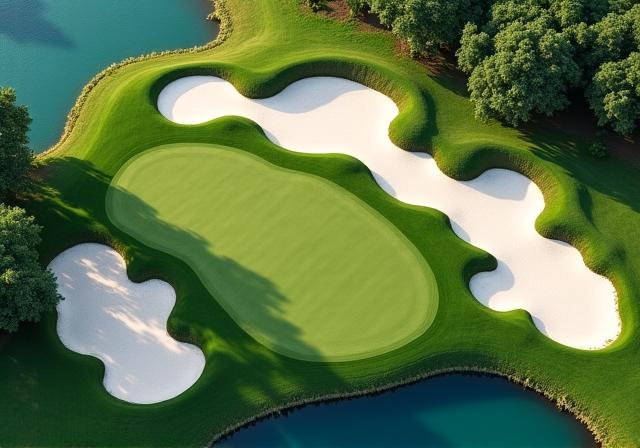 Luftaufnahme des 18-Loch Meisterschaftsplatzes im Coral Tee Golf Club