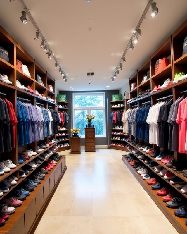 Innenansicht des Coral Tee Pro Shops mit eleganter Golfmode